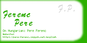 ferenc pere business card